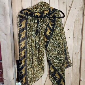 Rima Beachworld Hand Painted Leopard Cheetah Print Pareo Sarong Wrap Terivoile